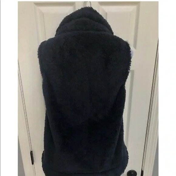 Tommy Hilfiger Fuzzy Navy Zip-up Vest Large - Picture 4 of 12